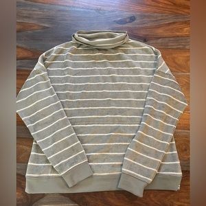 Toad&Co Gray Striped Cowl Neck Sweater